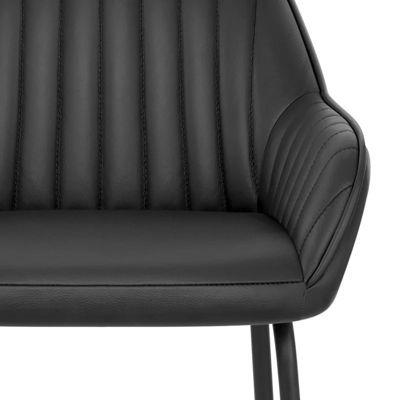 Tabouret de Bar Cuir Véritable - Kanto Noir