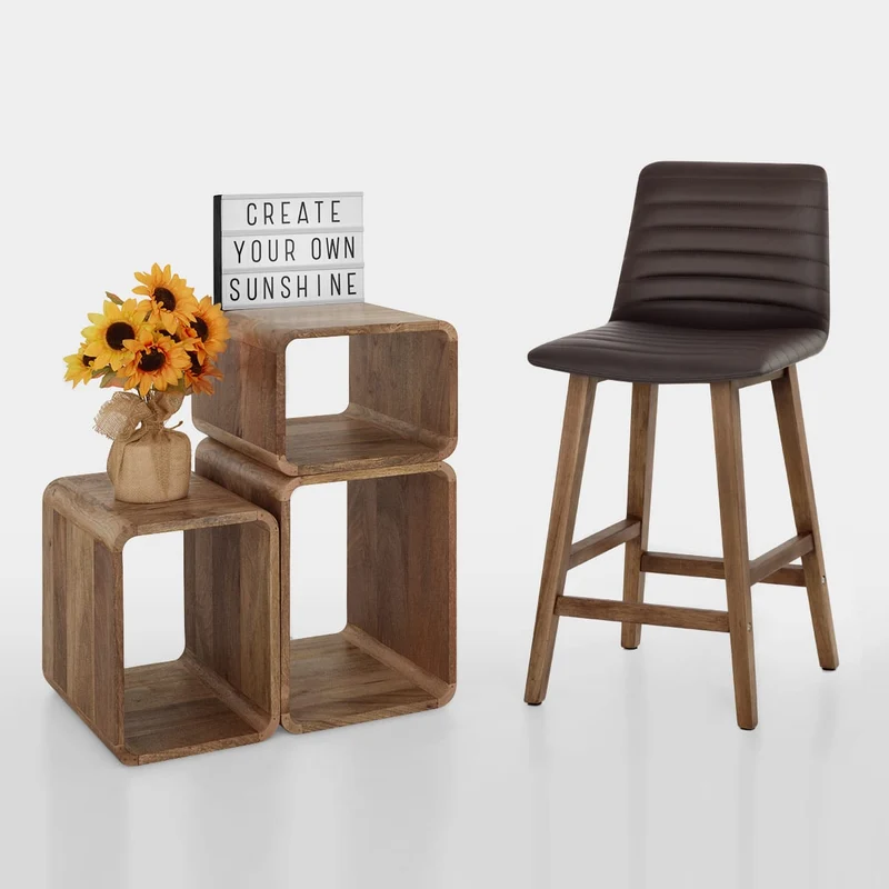 Tabouret de Bar Faux Cuir - Spritz Marron