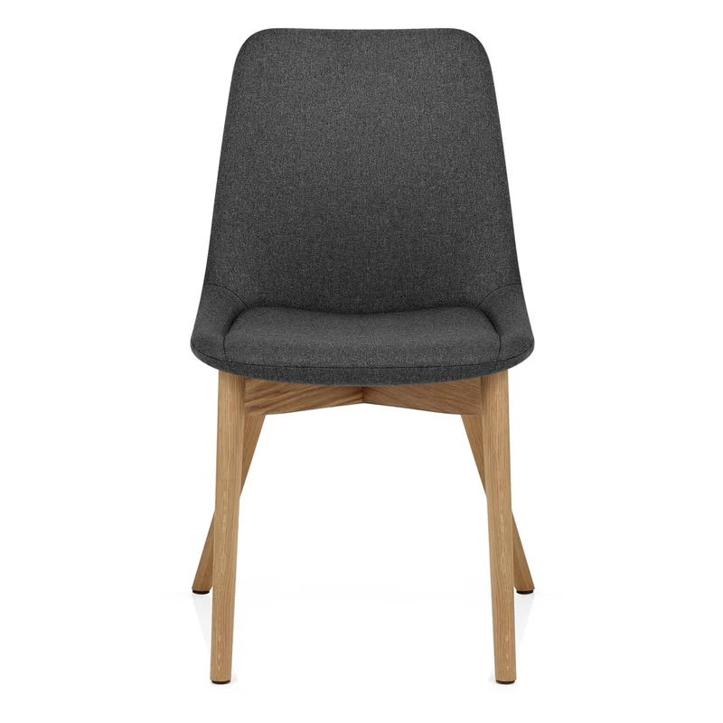 Chaise Bois Tissu - Kobe Gris Foncé
