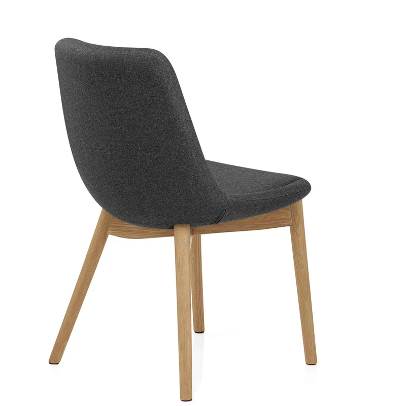 Chaise Bois Tissu - Kobe Gris Foncé