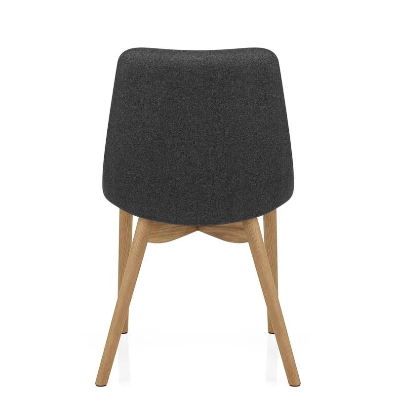 Chaise Bois Tissu - Kobe Gris Foncé