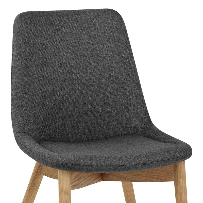 Chaise Bois Tissu - Kobe Gris Foncé