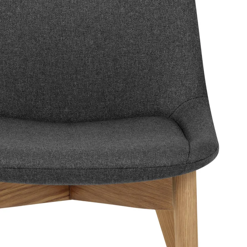 Chaise Bois Tissu - Kobe Gris Foncé
