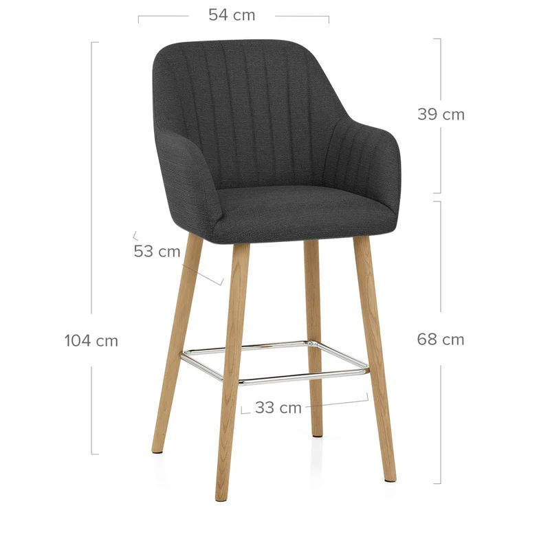 Tabouret de Bar Tissu - Rio Gris Foncé
