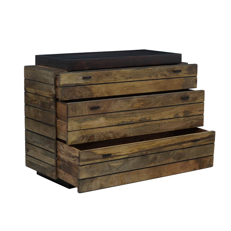 Commode bois massif bicolore 3T | Manguier Herods