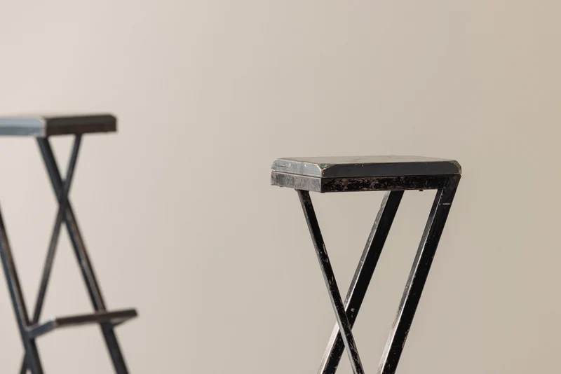 Set of 2 Modernist French Bar Stools, 1950s