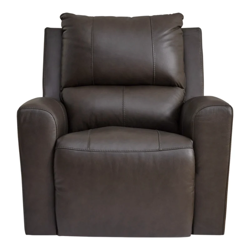 Fauteuil berçant et inclinable motorisé en cuir gris foncé - Boxmere