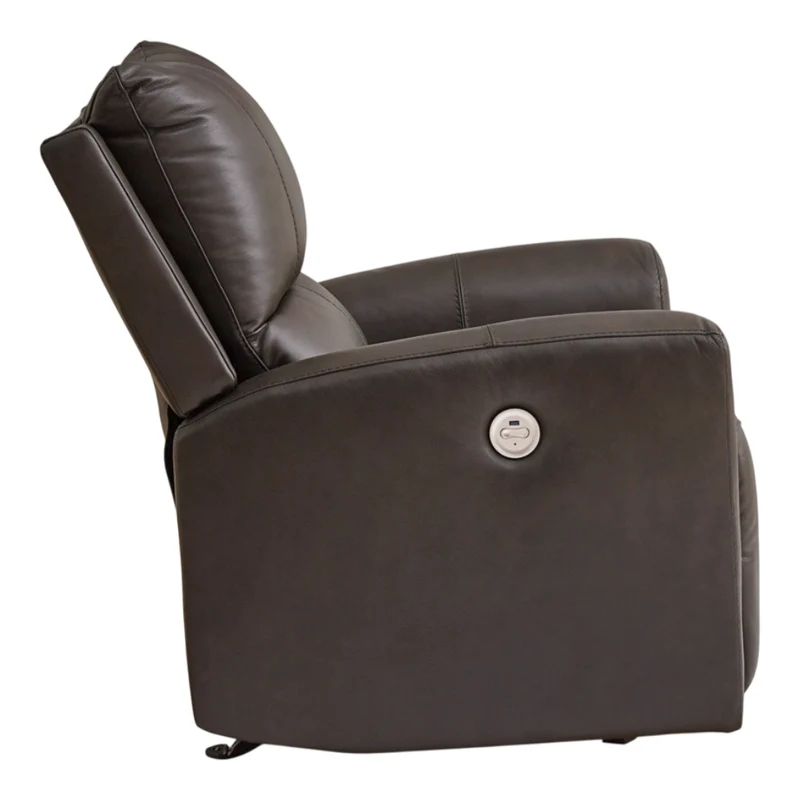 Fauteuil berçant et inclinable motorisé en cuir gris foncé - Boxmere