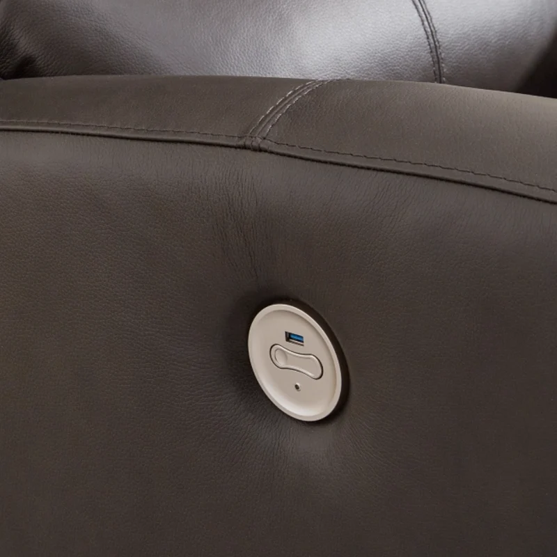 Sofa inclinable motorisé en cuir gris foncé - Boxmere