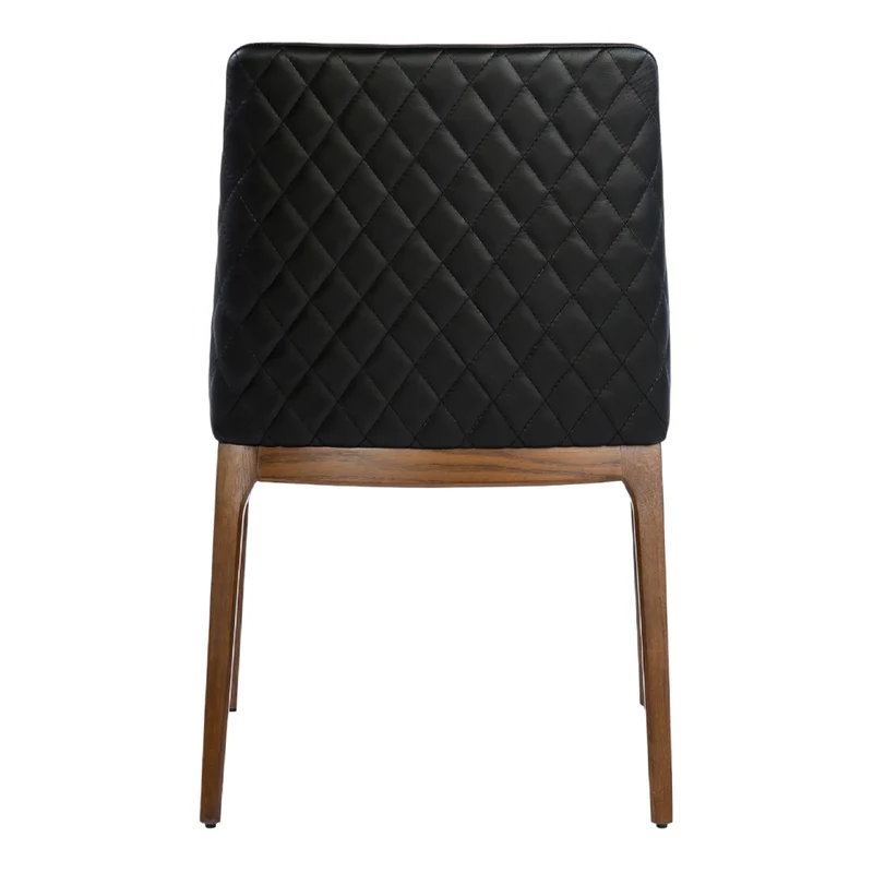Chaise de salle à manger rembourrée en cuir avec dos matelassé - Gigi