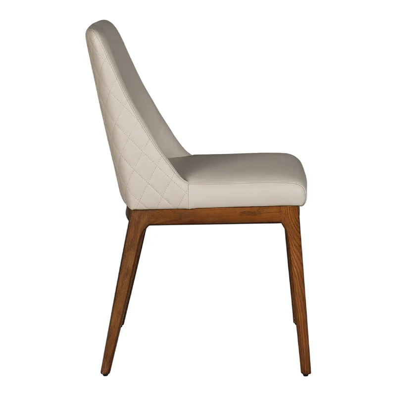 Chaise de salle à manger rembourrée en cuir avec dos matelassé - Gigi