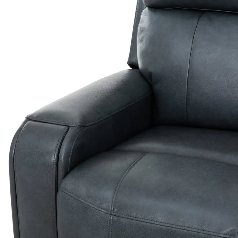 Fauteuil inclinable motorisé en cuir bleu - Cavron