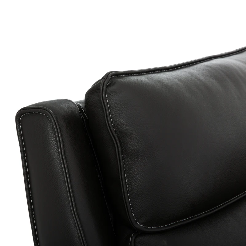 Sectionnel inclinable motorisé 6 pièces en cuir noir espresso avec console - Knox