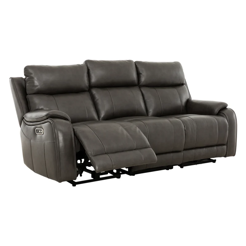 Sofa inclinable motorisé en cuir gris anthracite - Brindle