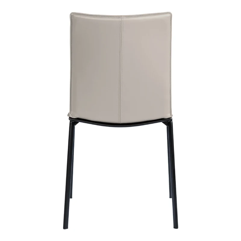 Chaise de salle à manger en cuir et métal noir - Olivia