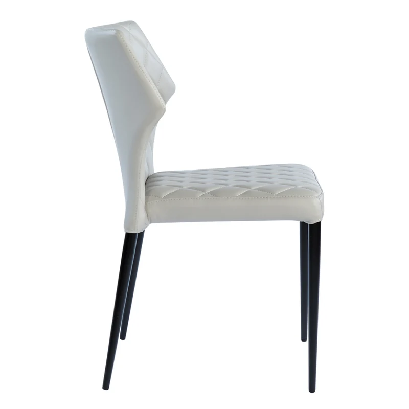 Chaise de salle à manger rembourrée en cuir matelassé - Gabriella