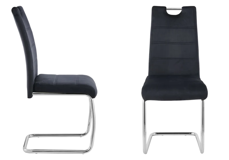 Chaise luge en velours noir dossier haut - Grazia x6