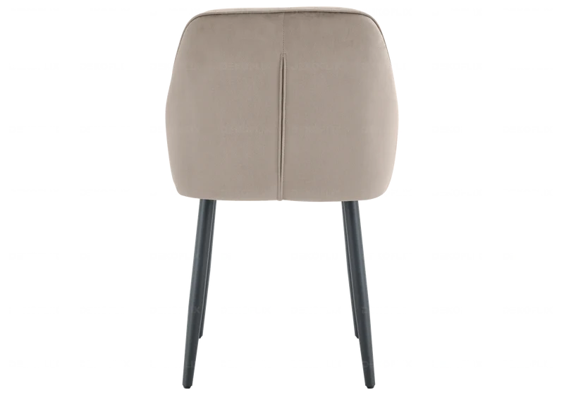 Chaises fauteuils capitonnés velours taupe - Liora x2