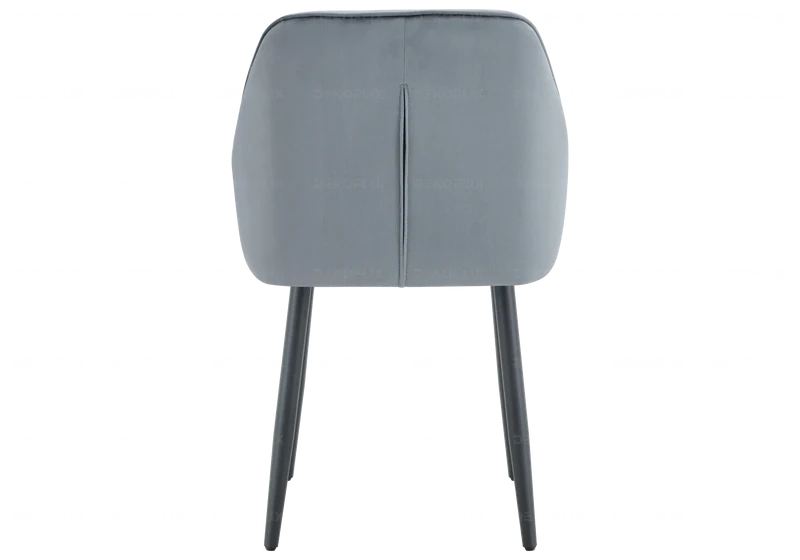 Chaises fauteuils capitonnés velours gris - Liora x2