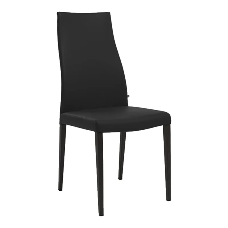 Chaise de salle à manger rembourrée aspect cuir noir - Gaya 41