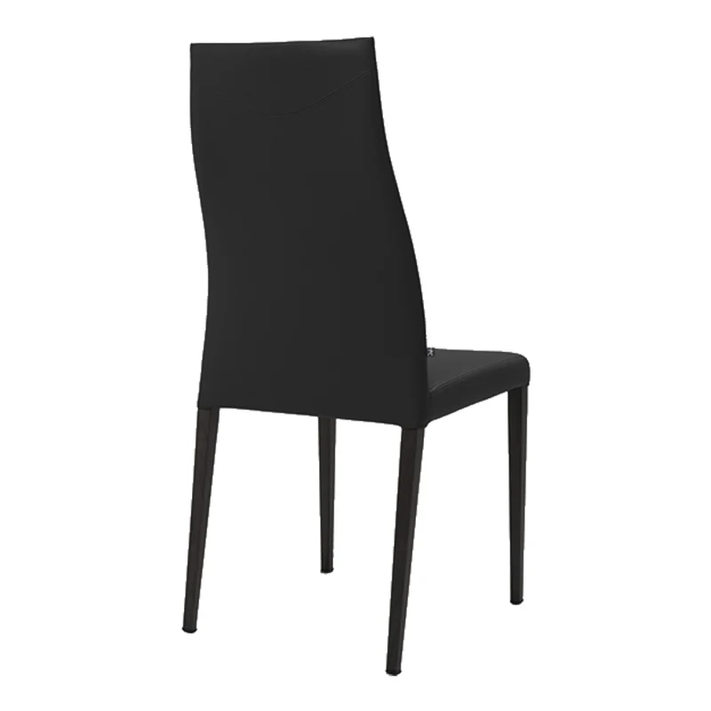 Chaise de salle à manger rembourrée aspect cuir noir - Gaya 41