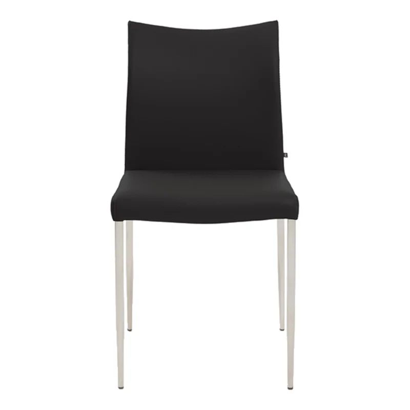 Chaise de salle à manger rembourrée aspect cuir noir - Alto 34
