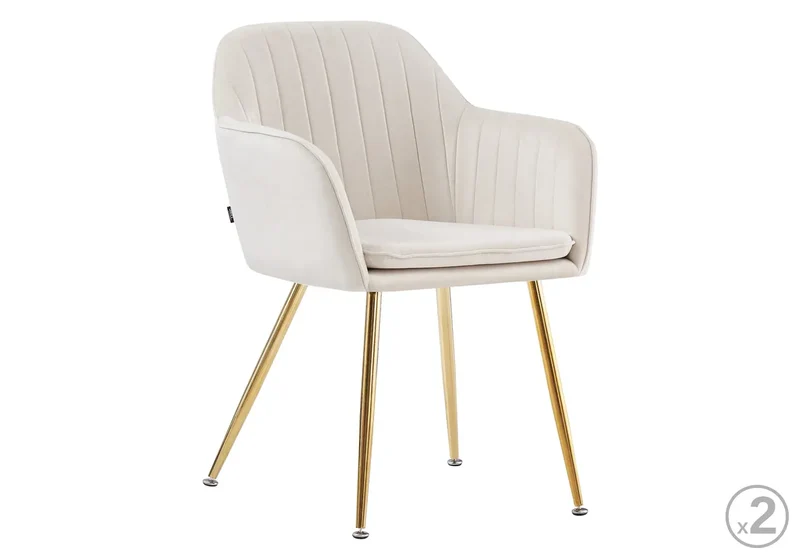 Table en verre et chaises beiges - Avas