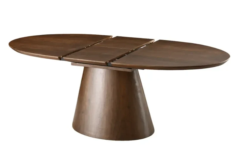 Table de Salle à Manger Extensible en Bois Massif OVANA - de 160 cm à 200 cm