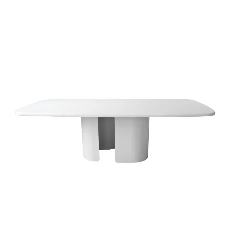 Grande table à manger Nova – Plateau MicroSkin en latte – Pieds en fer latte – 240 cm