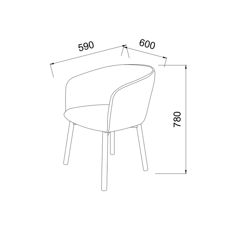 Chaise de salle à manger Nox - Couleur noyer foncé - Vert mousse