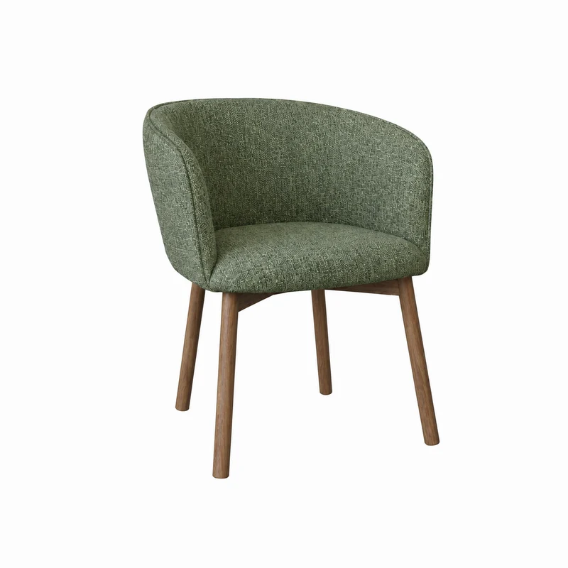 Chaise de salle à manger Nox - Couleur noyer foncé - Vert mousse