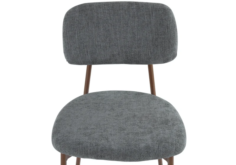 Chaise salle à manger tissu anthracite pieds noyer - Vika x4