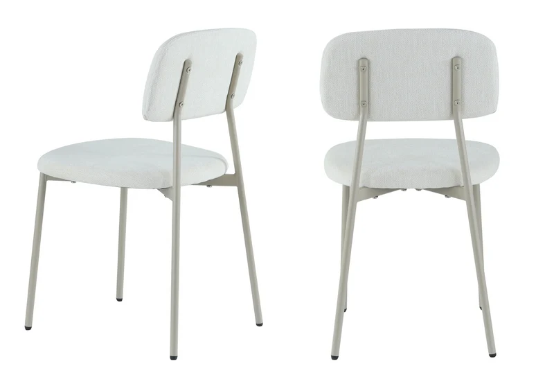 Chaise salle à manger tissu beige pieds taupe - Vika x4