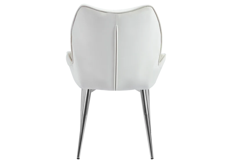 Fauteuil de table velours beige pieds argentés - Lyon x2