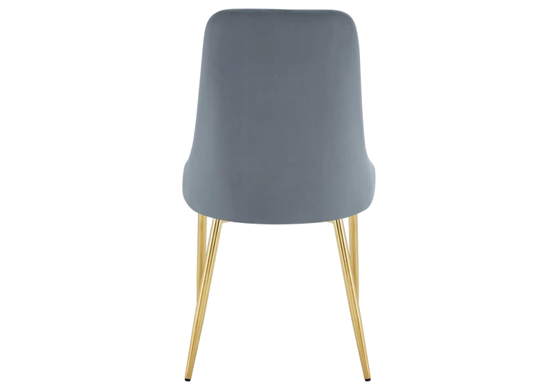 Chaise de table velours gris pieds dorés - Sena x4