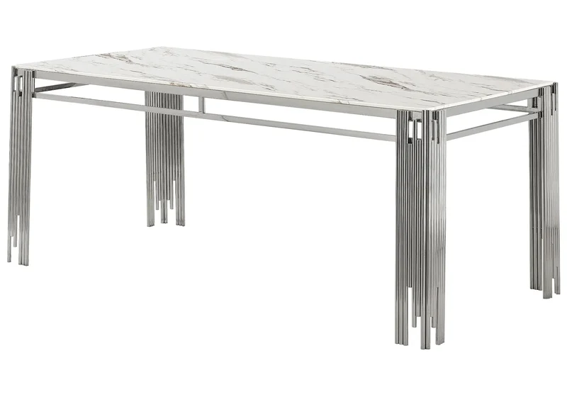 Table salle à manger marbre blanc - Eve