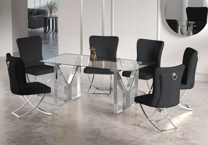 Table salle à manger en verre design - Ursi