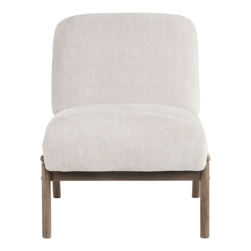 Fauteuil d'appoint en velours et en bois massif - Lisson