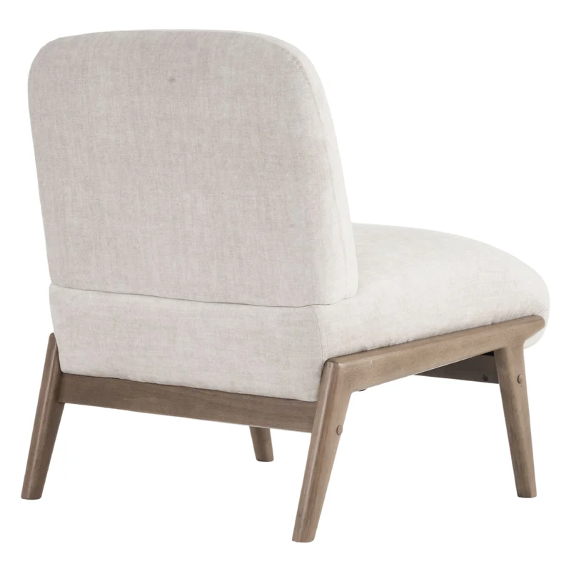 Fauteuil d'appoint en velours et en bois massif - Lisson