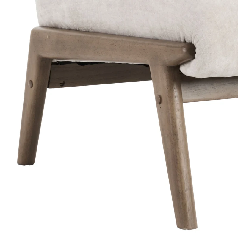 Fauteuil d'appoint en velours et en bois massif - Lisson
