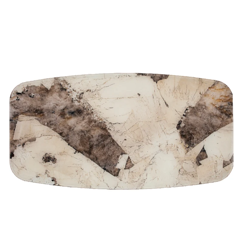 Table de salle à manger rectangulaire avec contour arrondi en verre - Charles