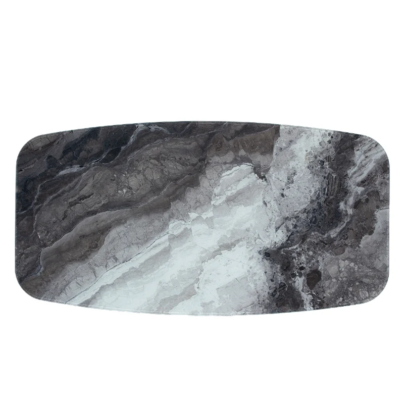 Table de salle à manger rectangulaire avec contour arrondi en verre - Charles