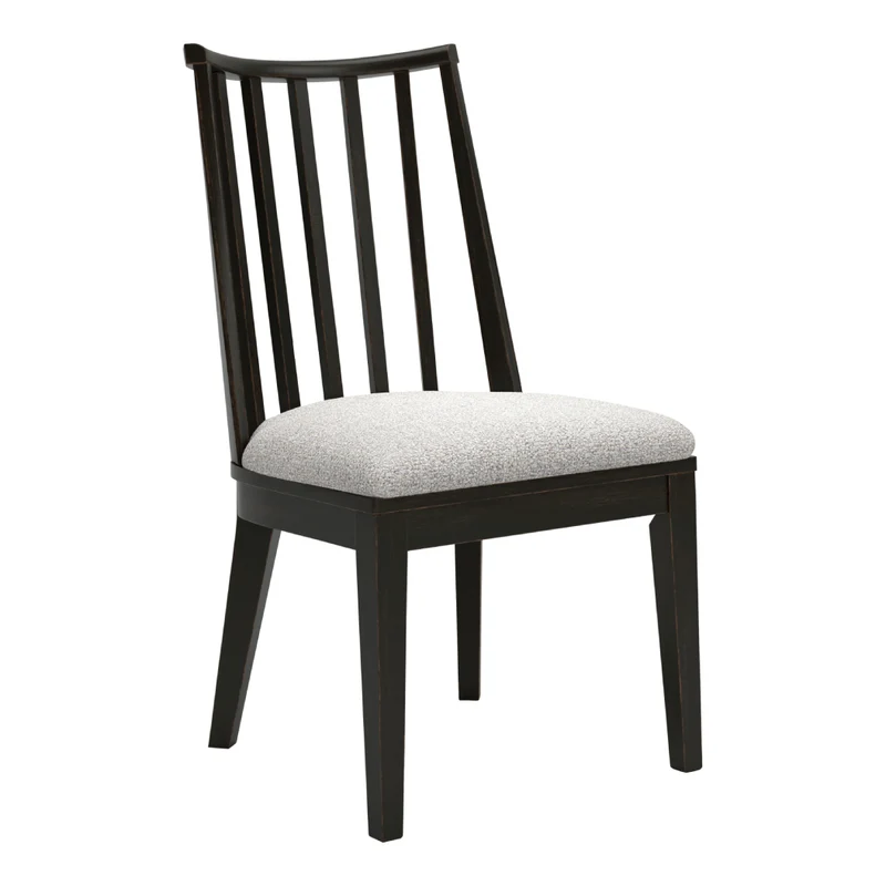 Ensemble de 2 chaises de salle à manger avec assise rembourrée en tissu beige pâle - Galliden