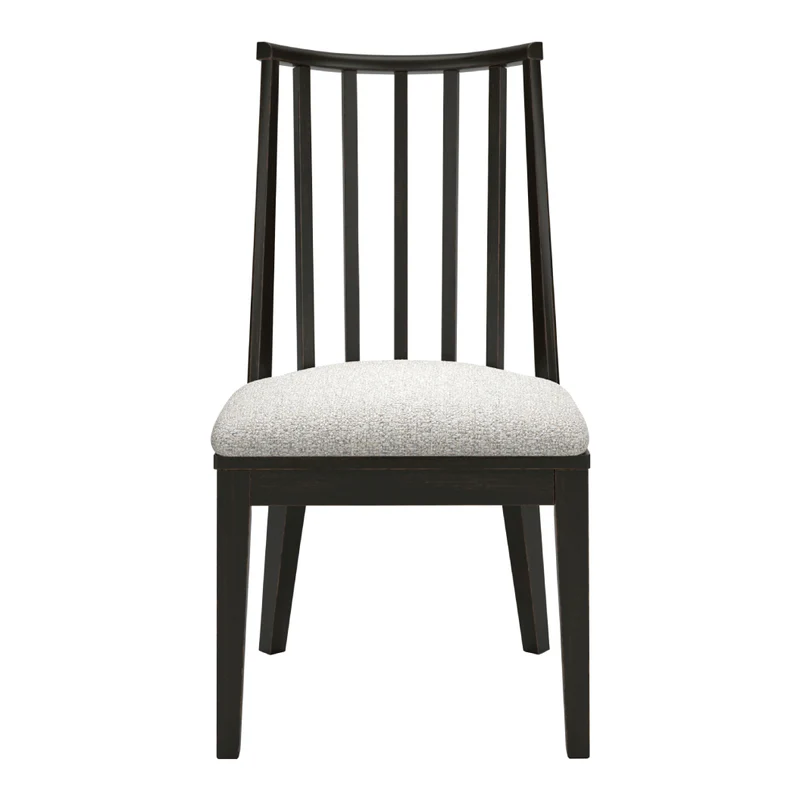 Ensemble de 2 chaises de salle à manger avec assise rembourrée en tissu beige pâle - Galliden