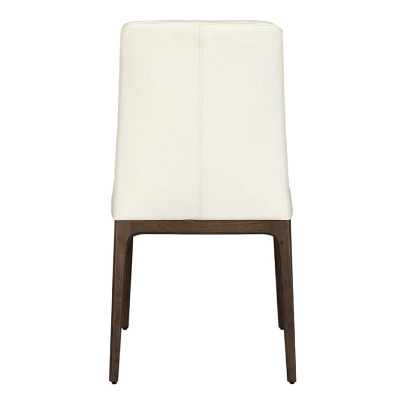 Chaise de salle à manger rembourrée en cuir et bois de chêne teint espresso - Lucia