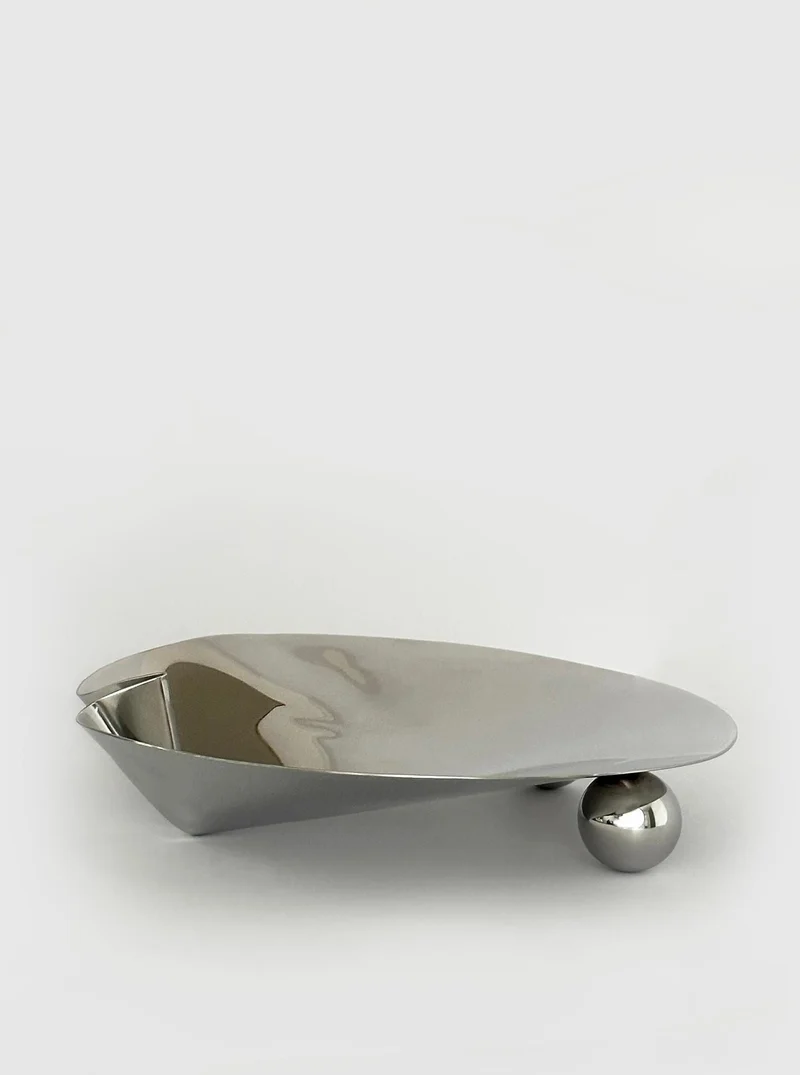 107 - Stainless Steel Footed Serving Bowl