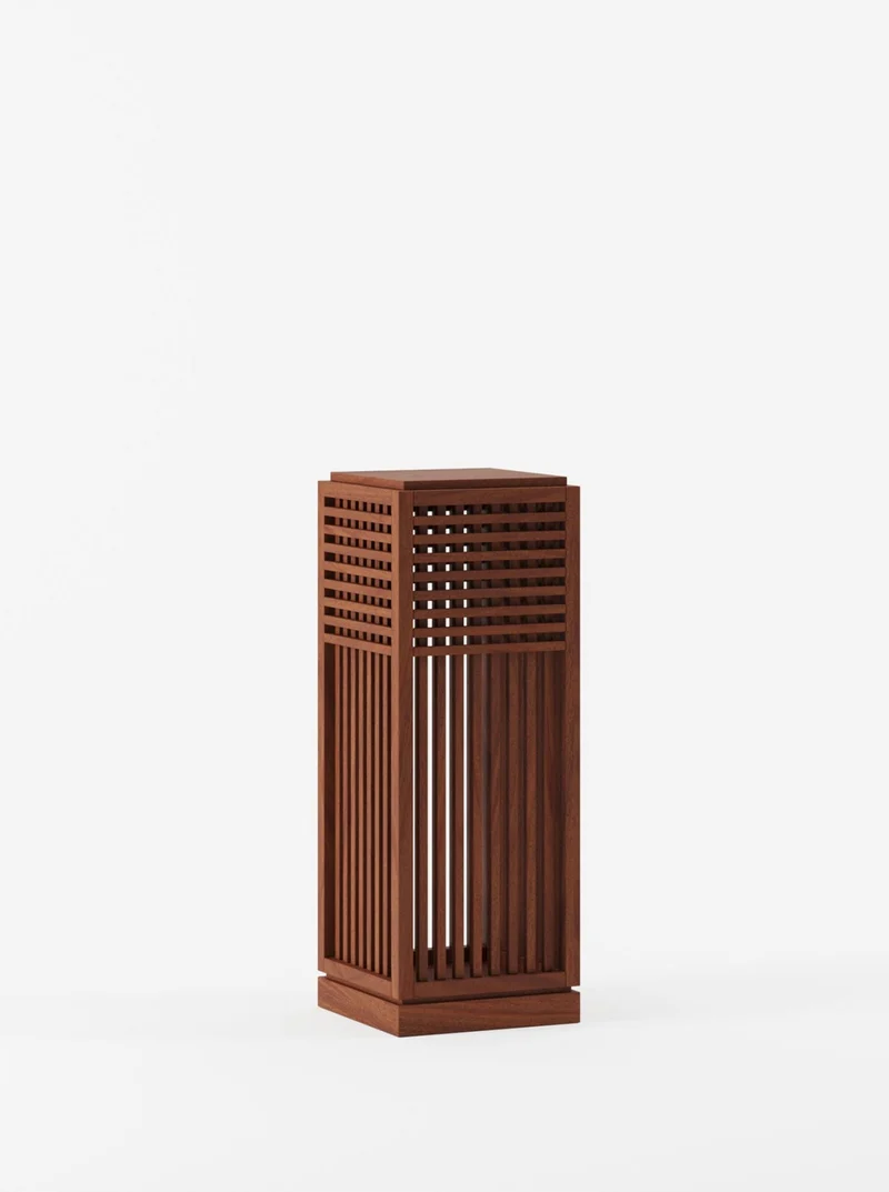 Riviera Plinth Medium in Oiled African Mahogany