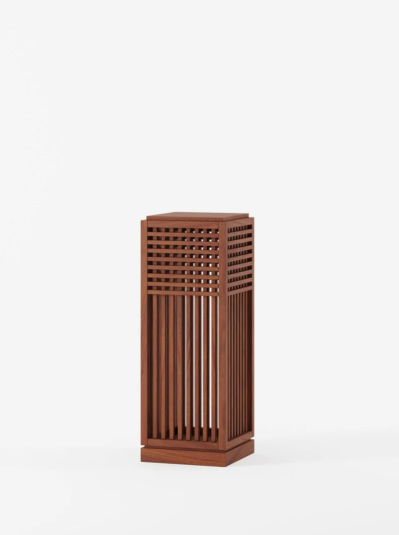 Riviera Plinth Medium in Oiled African Mahogany