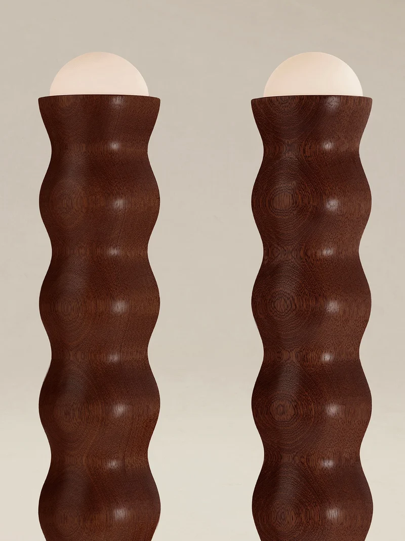 "Tougarine" Wood Floor Lamp