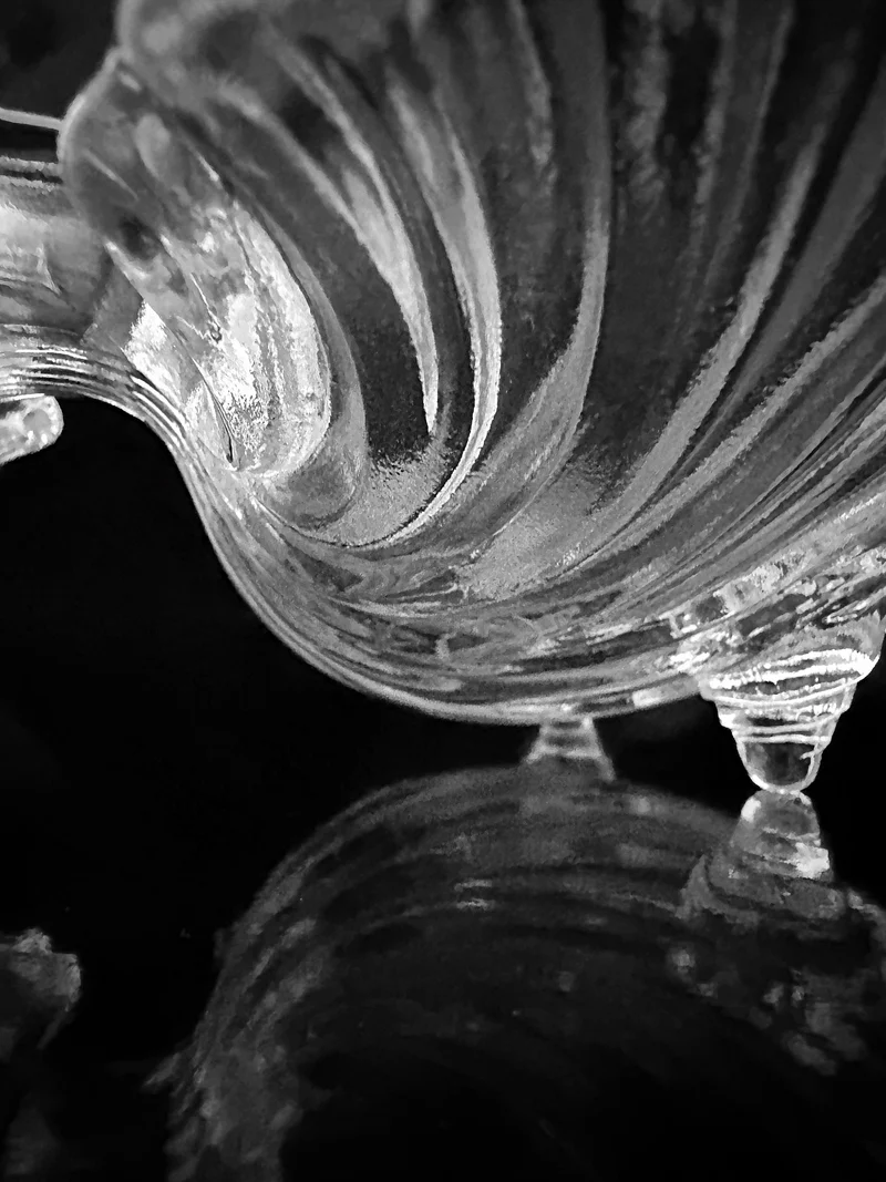 1980s Shell Shaped Crystal Glass Bowl Collection